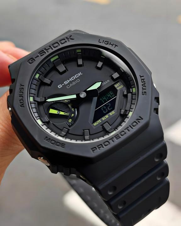 Casio g shock ga2100 black and green