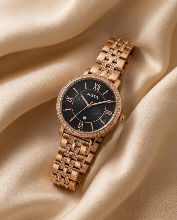Fossii_l Jacqueline Rose Gold Black