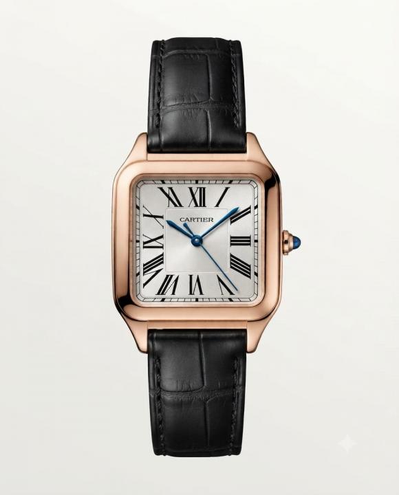 Cartiee_r Santos Dumont Square Black Copper White Dial