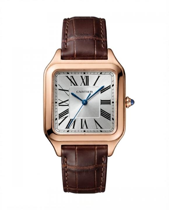 Cartiee_r Santos Dumont Square Brown Copper White Dial