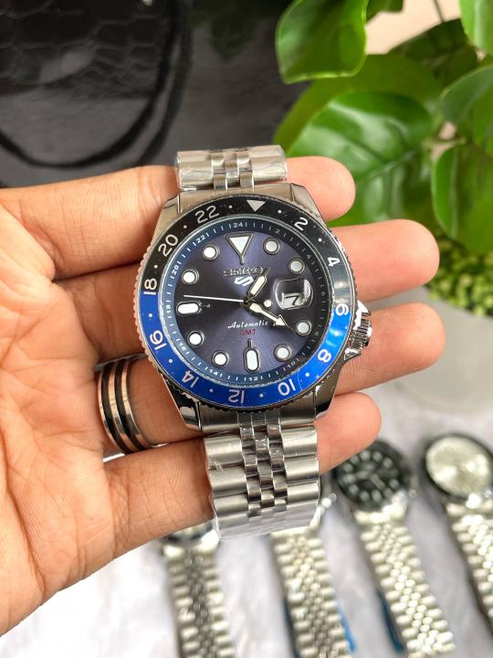Seiko Sports GMT Open Back Silver Blue AT438