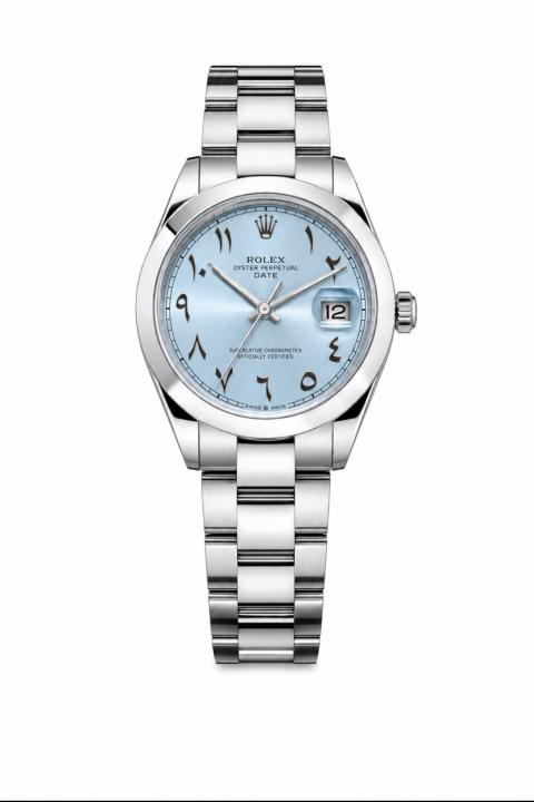 Roleex Datejust Arabic Silver Sky Blue Dial 36 Ladies