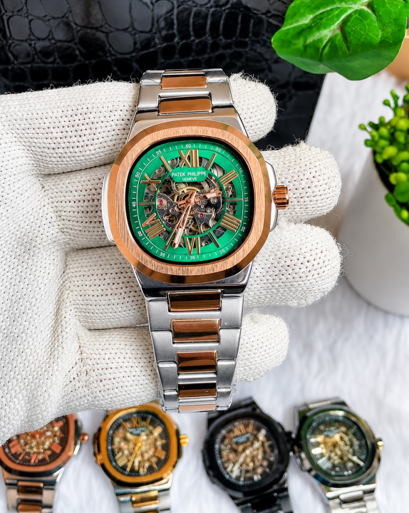 Patek Phillippe Automatic Copper Two Tone Green Dial AT446