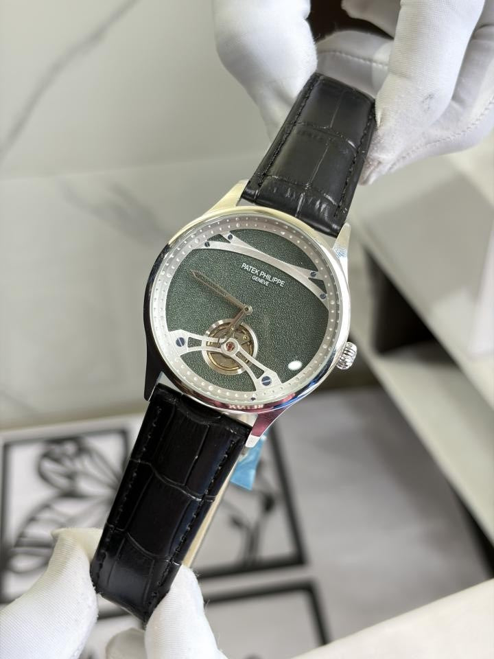 PATEK PHILIPP PP LEATHER AUTOMATIC GREEN DIAL 510