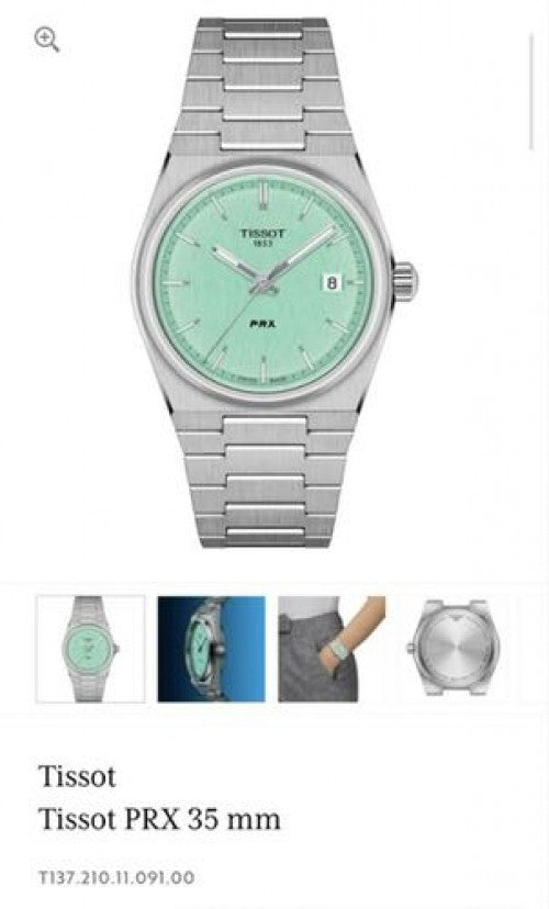 Tissot PRX 35mm Sea Green Quartz Authentic Store Quality