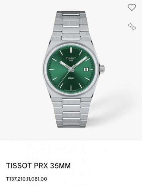 Tissot PRX 35mm Green Quartz Authentic Store Quality