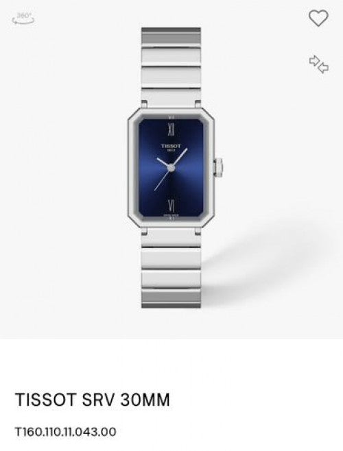 Tissot SRV 30mm Silver Blue Authentic Store Quality