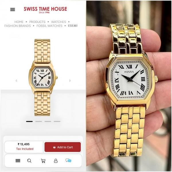 Fossiil Women Harlow Gold White