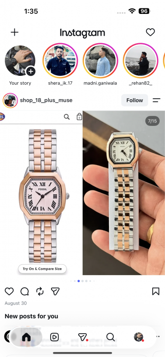 Fossiil Women Harlow Rosegold Two Tone White