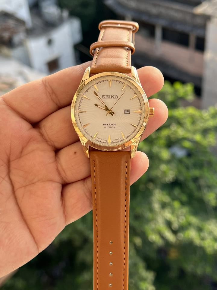 SEIKO PRESAGE PREMIUM LEATHER BELT WATCH