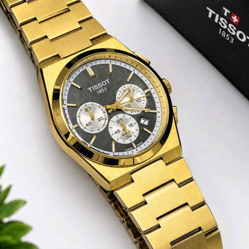 Tissoot_PRX Chronograph Gold black F174
