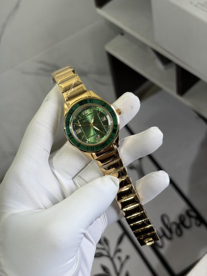 SWAROVSK DEXTERA LADY ANALOG GOLD GREEN 1052