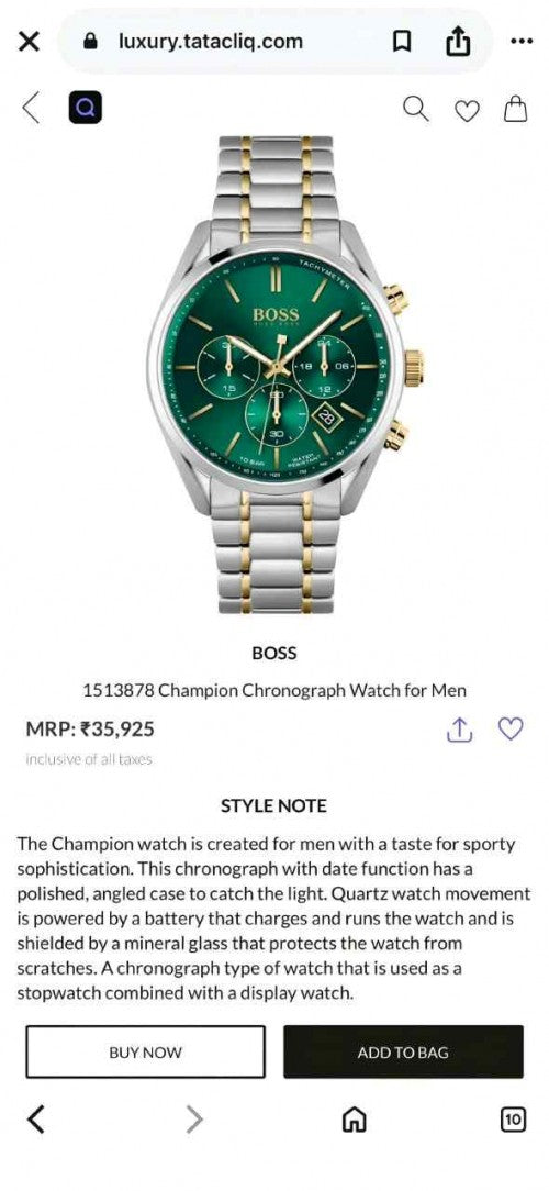 HUGOO_BOSS CHAMPION CHRONOGRAPHY OFFICIAL ARTICLE