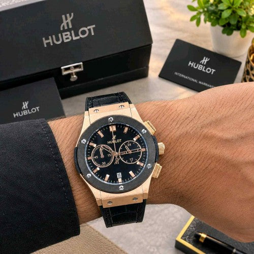 HUBLOT_ BIG BANG BLACK GOLD CROCODILE STRAP F176
