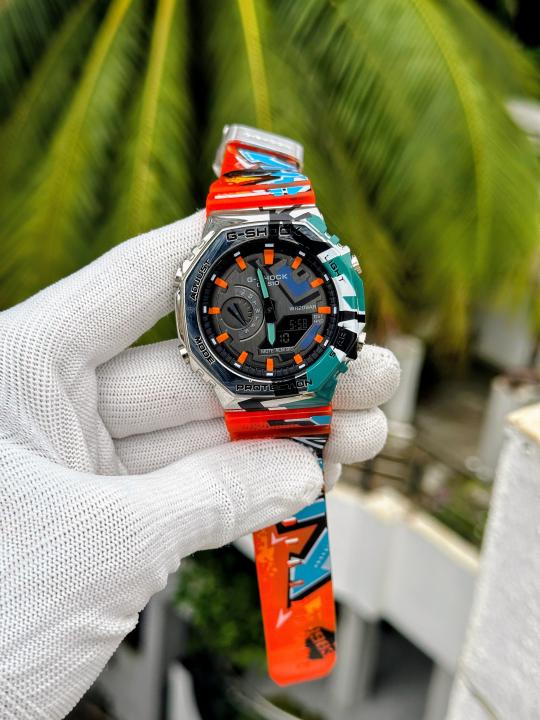 CASIO G-SHOCK 2100 METAL ORANGE ARMY DIAL AT476