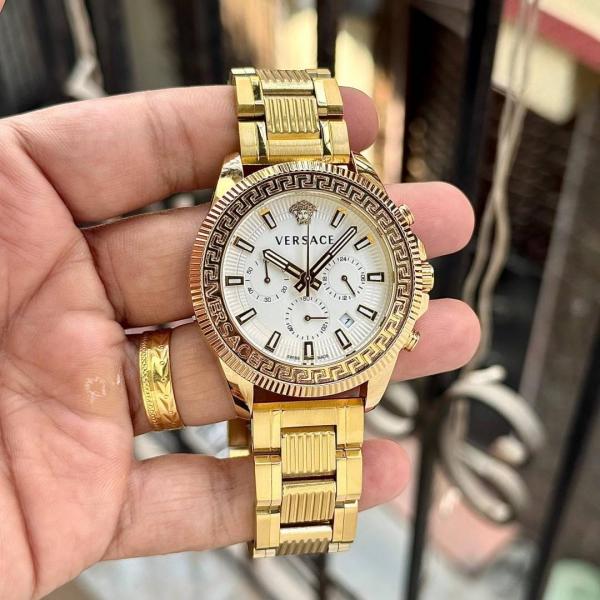 VERSAC E GRACE MENS CHRONOGRAPH WORKING GOLD WHITE 457