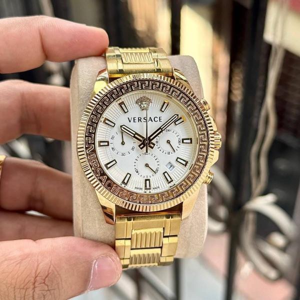 VERSAC E GRACE MENS CHRONOGRAPH WORKING GOLD WHITE 457