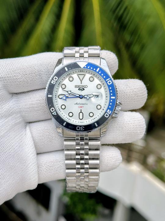 Seiko Sports GMT Open Back Silver White AT438