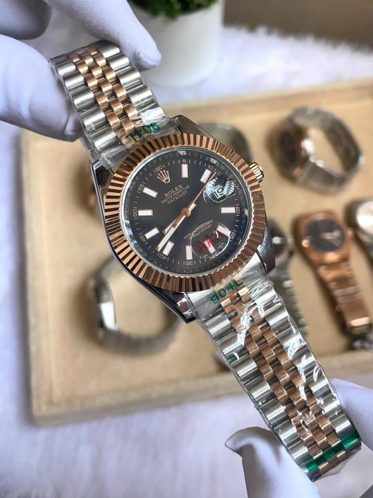 Rollex DateJust Automatic Two Tone Black Dial AT468