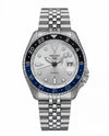 Seiko Gmt Master  silver white Dial