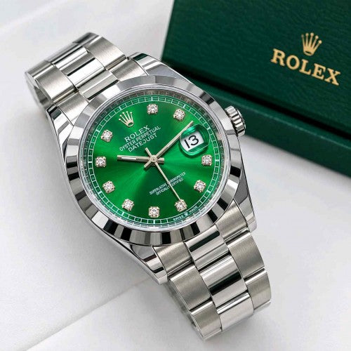 Roleex_Date just green diamond dial F408