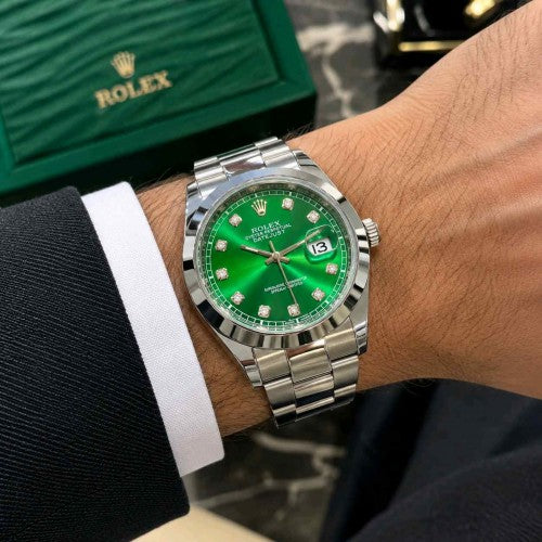 Roleex_Date just green diamond dial F408