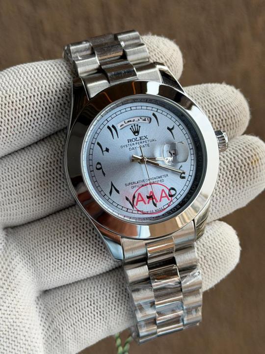 ROLLEX DAYDATE SILVER SKYBLUE ARABIC DIAL AT299