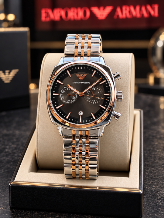 EMPORIO ARRWA% ALL CHRONO WORKING PREMIUM WATCH
