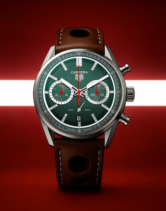 TAG Heuuer Carrera Chronograph x Festival of Speed  brown and green