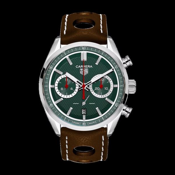 TAG Heuuer Carrera Chronograph x Festival of Speed  brown and green