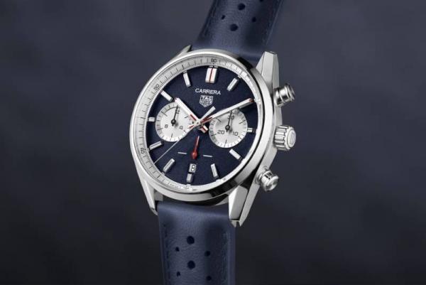 TAG Heuuer Carrera Chronograph 42mm France Limited Edition blue