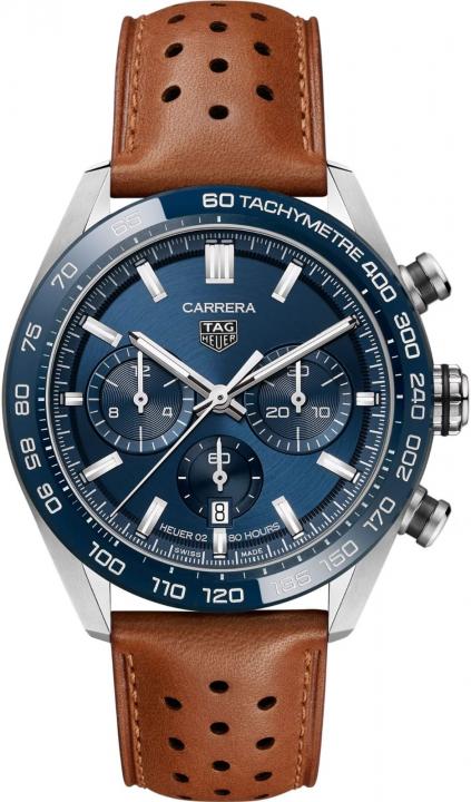 TAG Heuuer Carrera Chronograph brown and blue