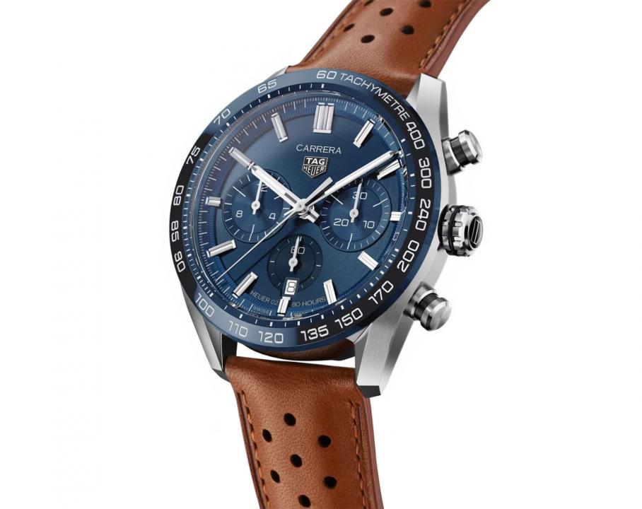 TAG Heuuer Carrera Chronograph brown and blue