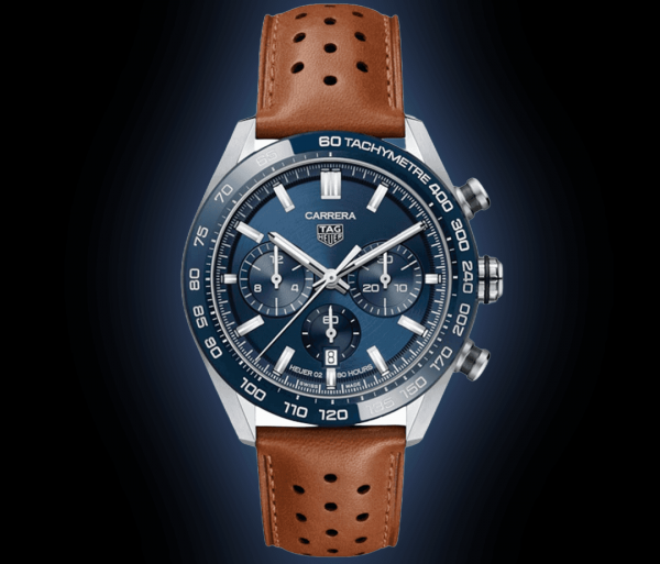 TAG Heuuer Carrera Chronograph brown and blue