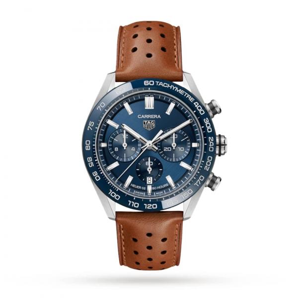TAG Heuuer Carrera Chronograph brown and blue