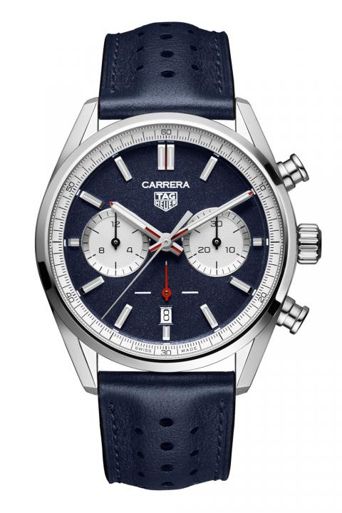 TAG Heuuer Carrera Chronograph 42mm France Limited Edition blue