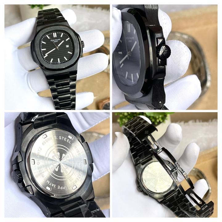 Patek Philipe Nautilus  Premium Quartz Full Black AT470