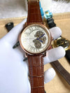 Cartiar Round Automatic Leather Brown Belt AT492