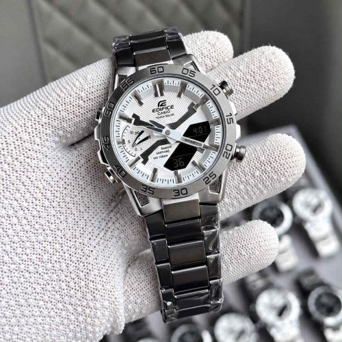 EDIFICE_CASIO_SILVER-CASE-WHITE DAIL