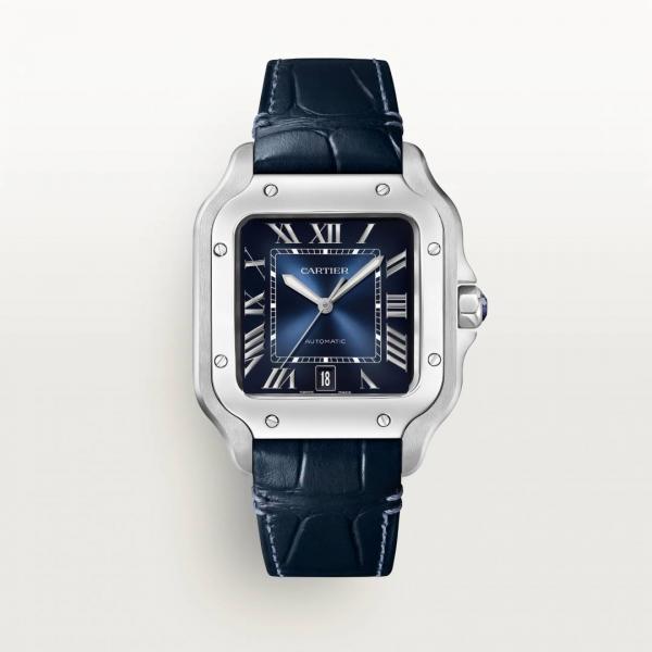 Cartiie_r Santos Automatic blue Roman ank