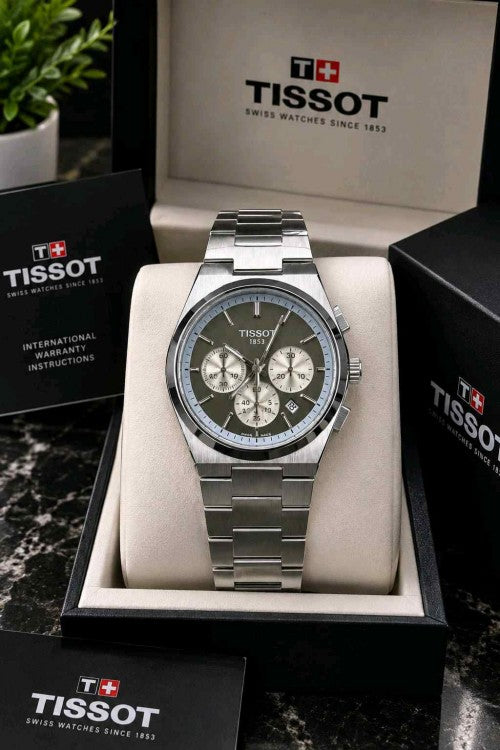 Tisot_ PRX Chronograph tiffany dial F413