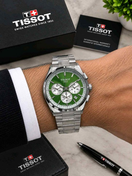 Tisot_ PRX Chronograph tiffany dial F412
