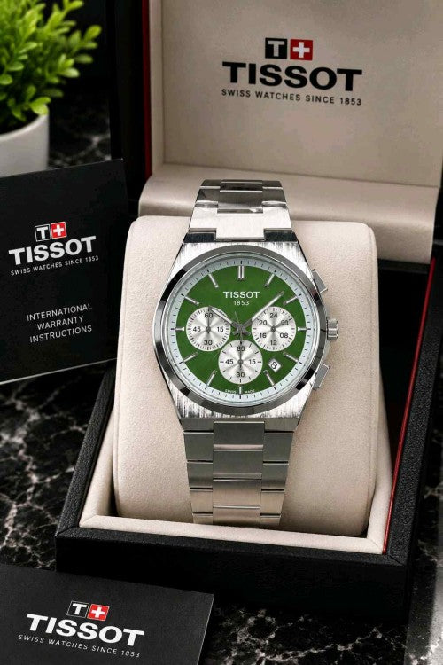 Tisot_ PRX Chronograph tiffany dial F412