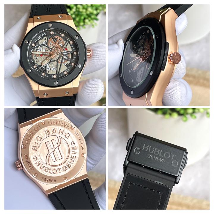 HUBLOT CLASSIC FUSION GOLD BLACK LEATHER BELT AT156