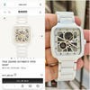 Raado True Square Automatic Ceramic- White-Gold Diamond