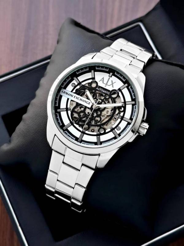 Armaann_i Exchange Ax2418 Hampton Automatic silver Black and white