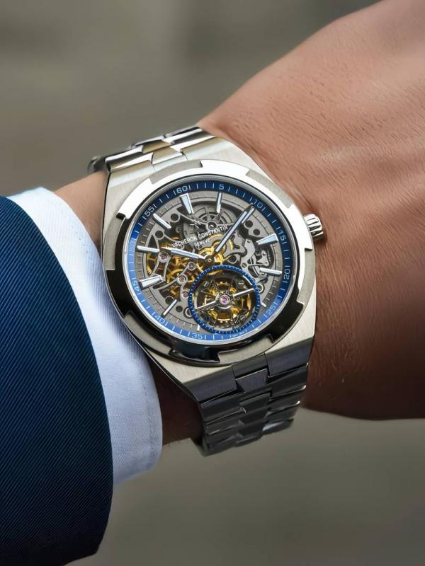 Vacheron Constentin Overseas Tourbillon Skeleton silver blue