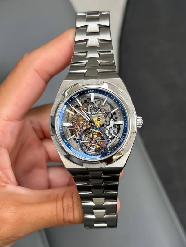 Vacheron Constentin Overseas Tourbillon Skeleton silver blue