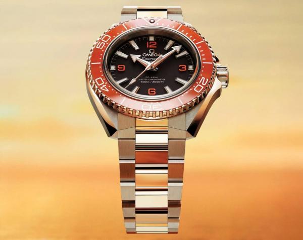 Omegg_a Seamaster Planet Ocean 600M Co-Axial Master Chronometer metal Silver orange black