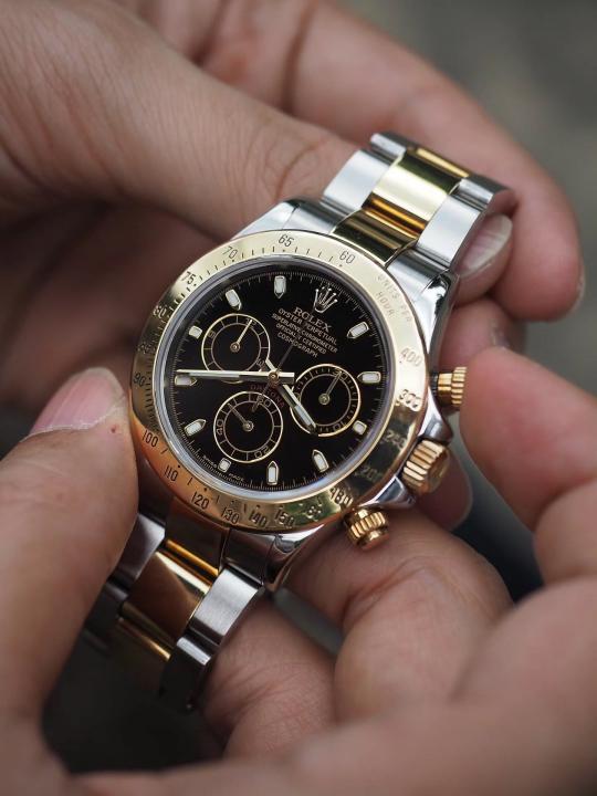 Rolee_x Oyster Perpetual Daytona Chosmograph 2Ton-Gold-Black